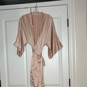 Sioro Elegant  Robe in Blush Pink Peach Medium with pockets